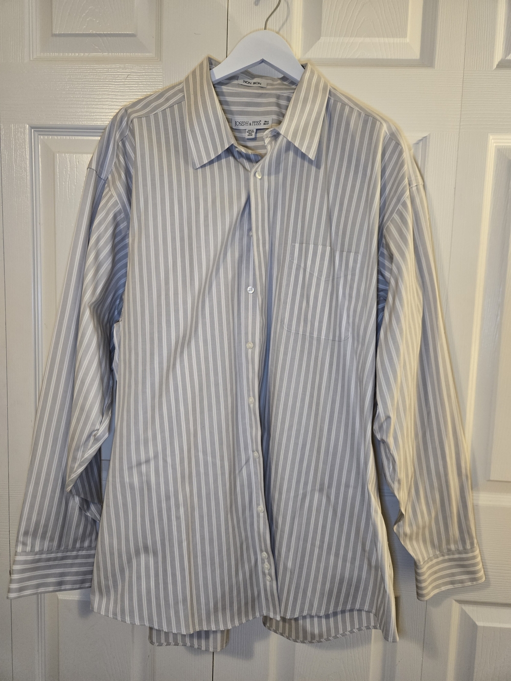 Joseph & Feiss Blue and White Striped Dress Shirt